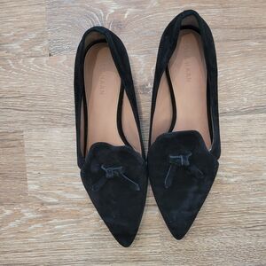 Cole Haan Women's Black Suede Pointed Loafers
